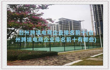 台州跨境电商企业排名前十(台州跨境电商企业排名前十有哪些)